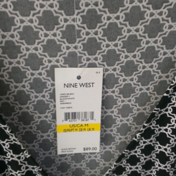 PRICE DROPPED!! NWT Nine West Cute Black & White Dress - Size M - Picture 2 of 4